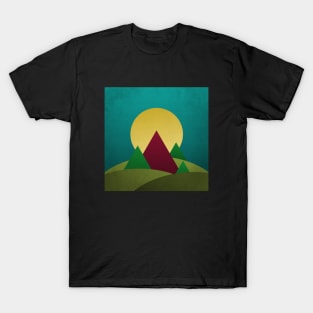 Trees geometric landscpae T-Shirt